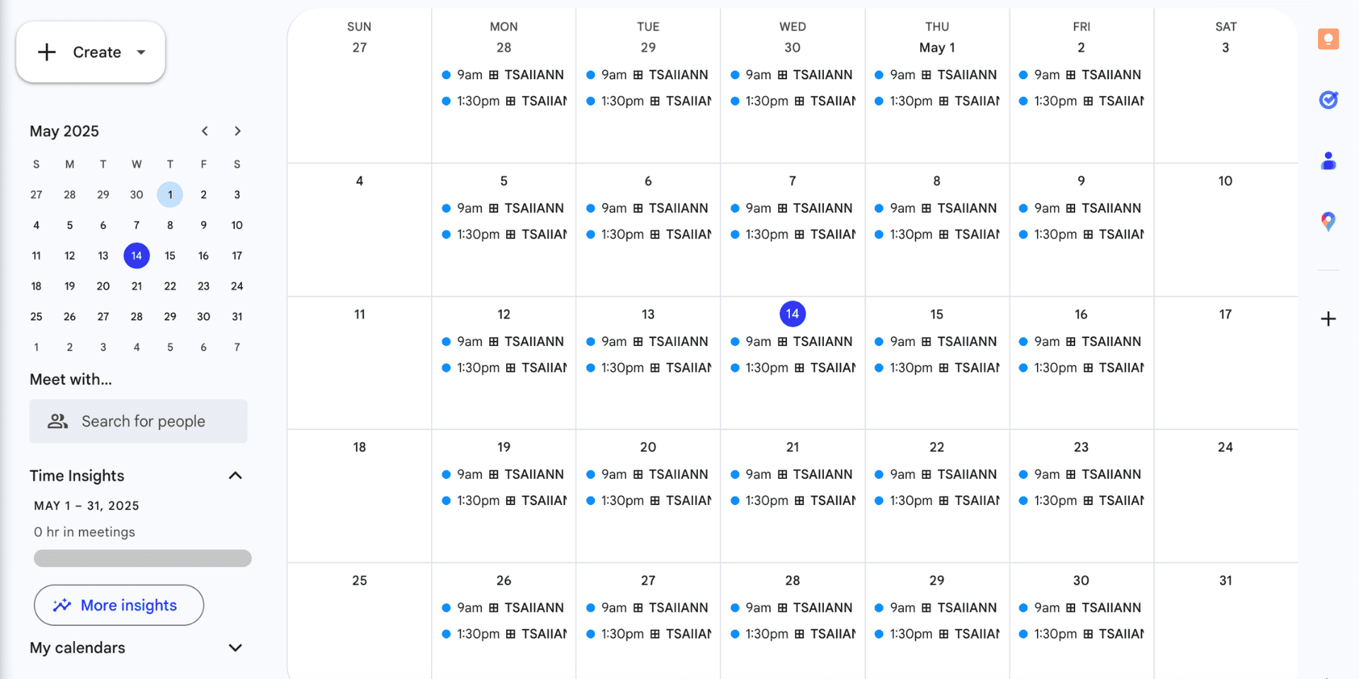 Google Calendar After PC Banner - TSAIIANN